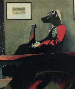 Agula Swoboda, Burning Giraffe, kolaż, 2019 